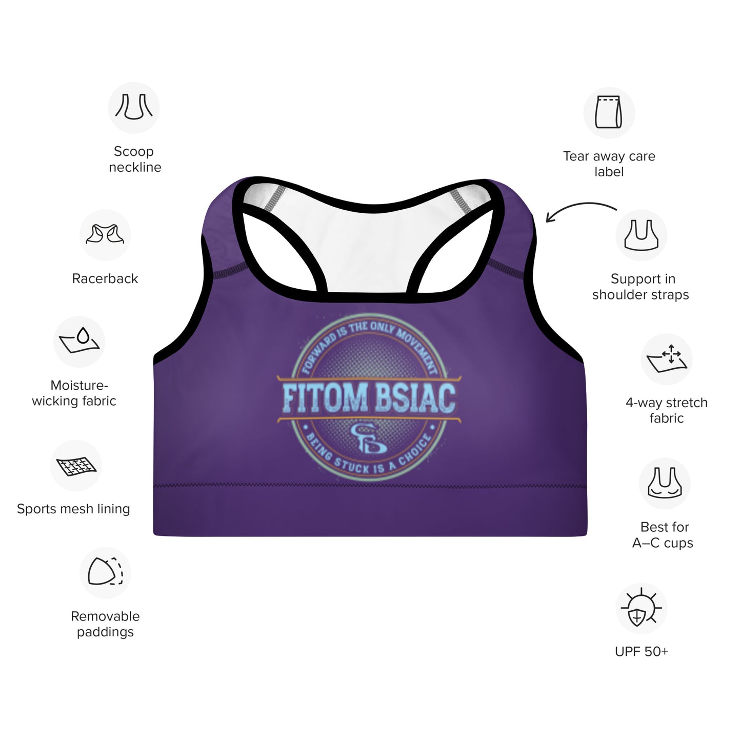 Padded Sports Bra (Purple)