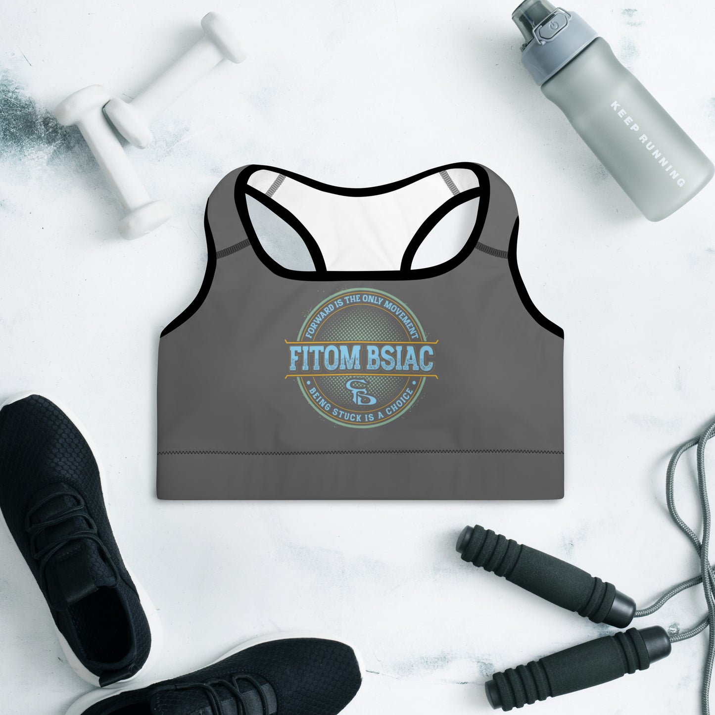 Padded Sports Bra (Charcoal Grey)