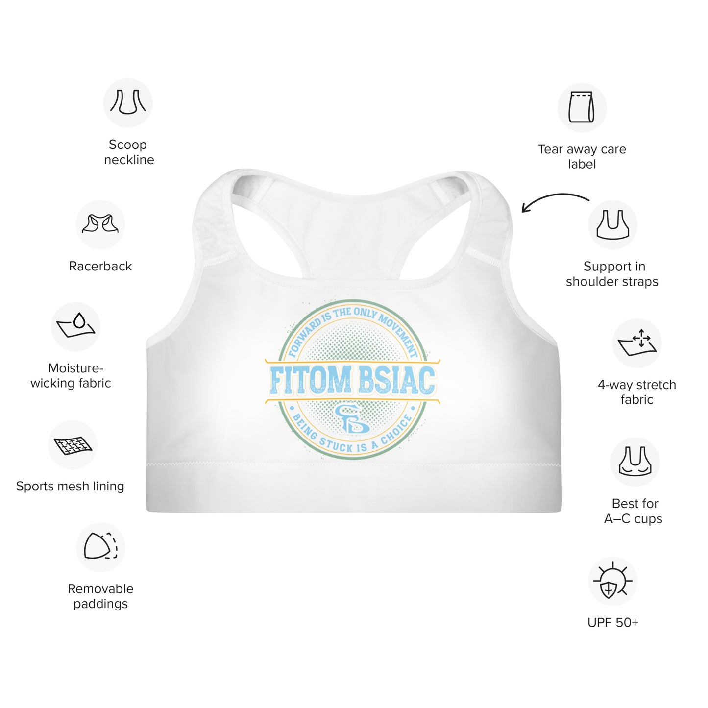 Padded Sports Bra (White)