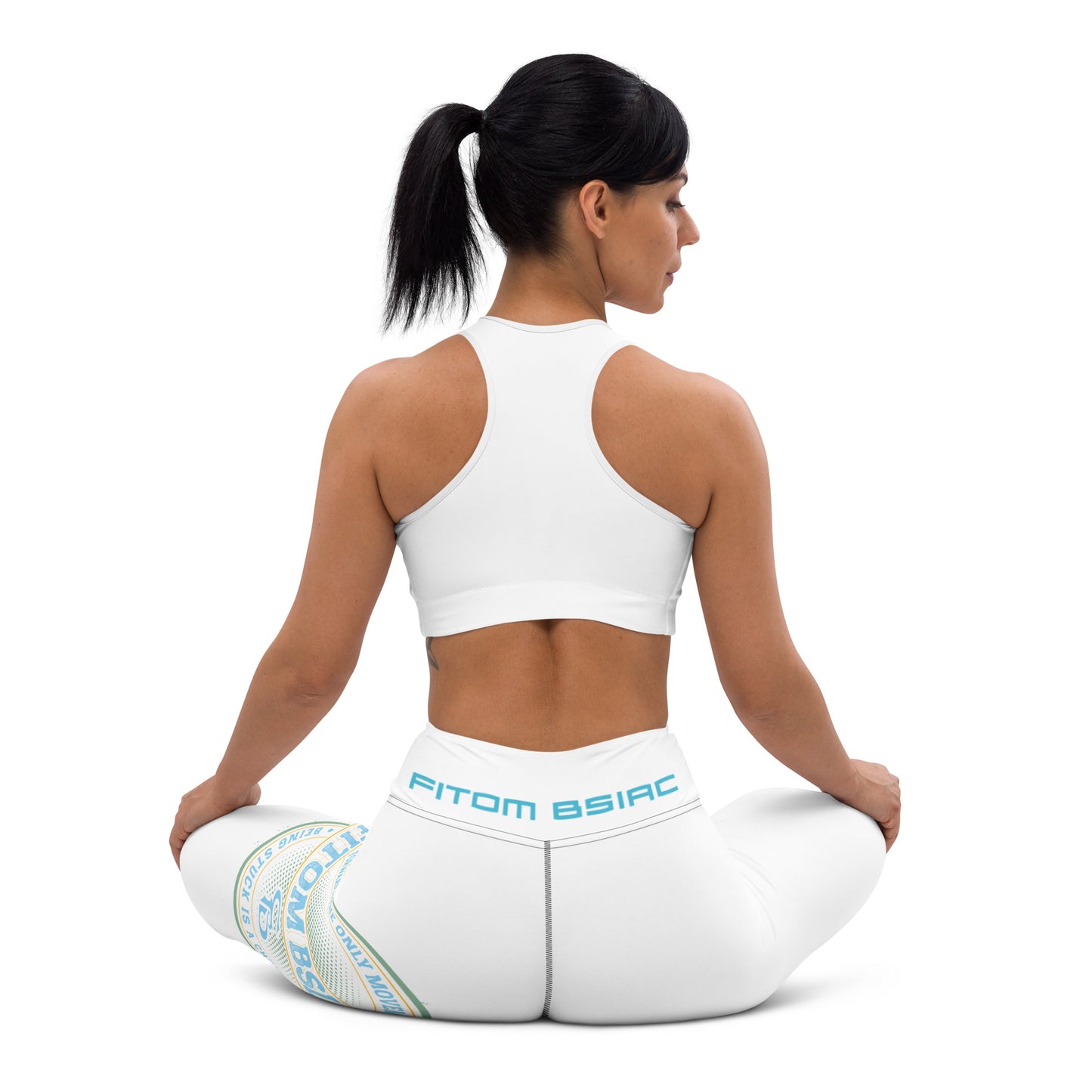 Yoga Leggings (White with Black Stitch Lines)