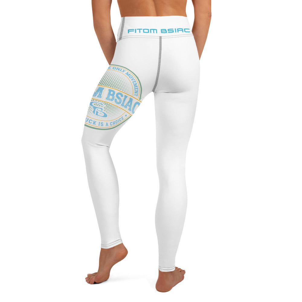 Yoga Leggings (White with Black Stitch Lines)