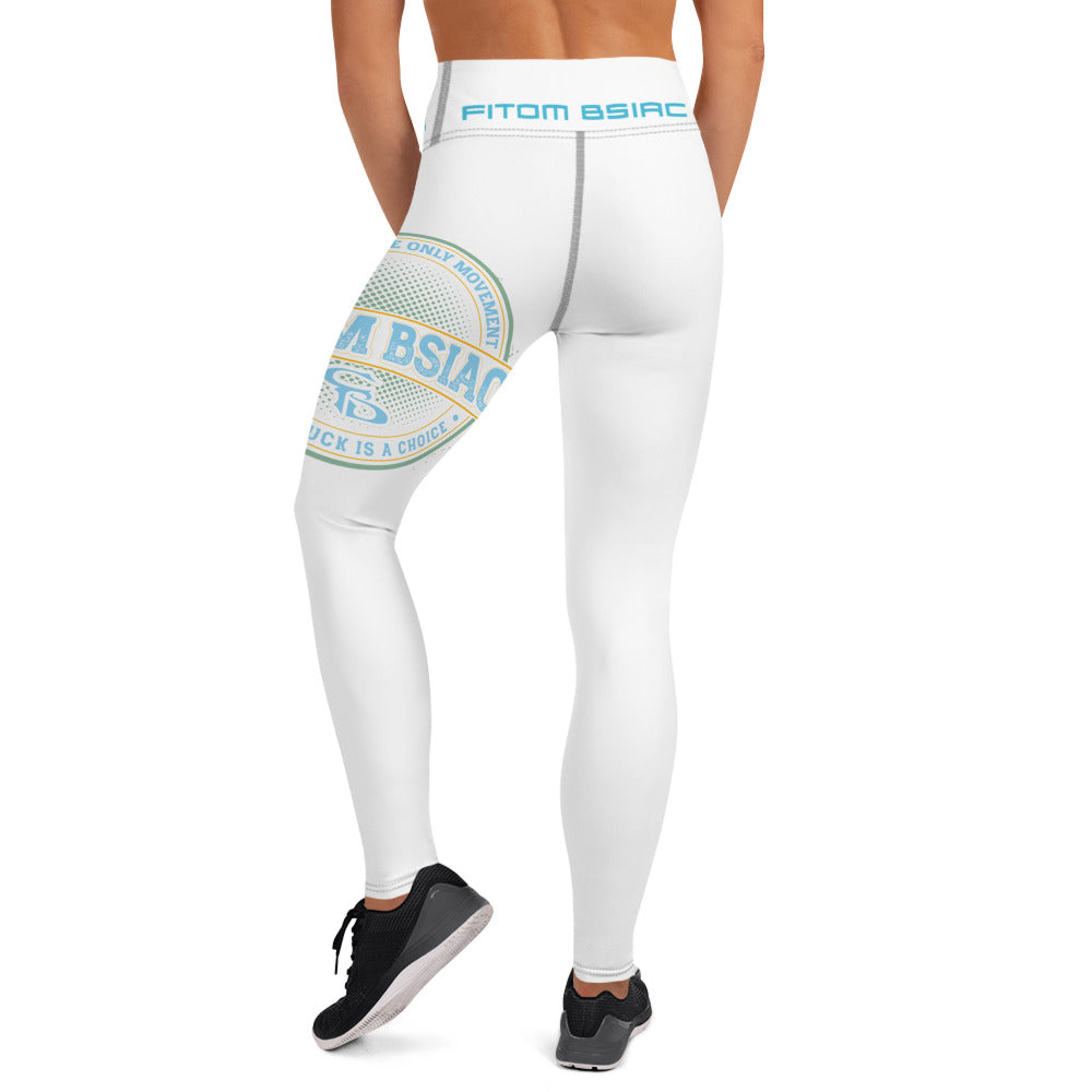 Yoga Leggings (White with Black Stitch Lines)