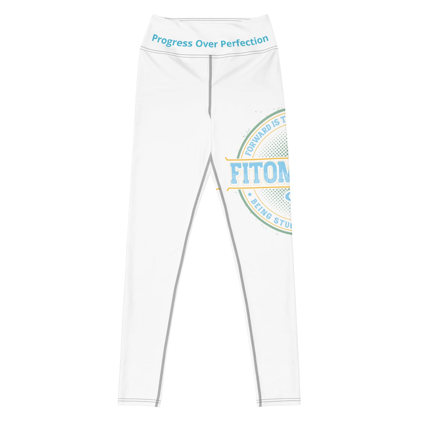 Yoga Leggings (White with Black Stitch Lines)
