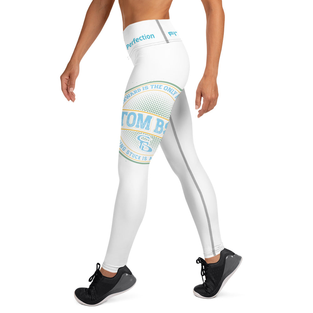 Yoga Leggings (White with Black Stitch Lines)