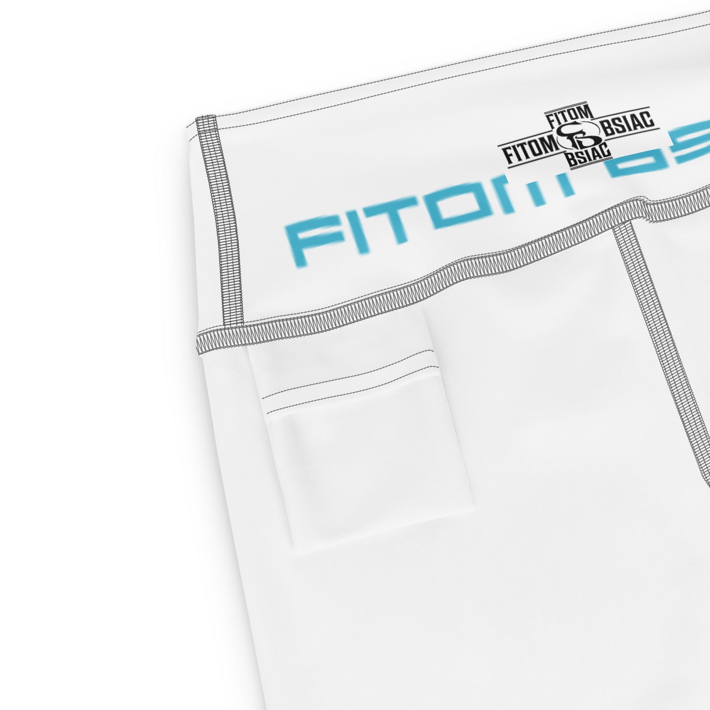 Yoga Leggings (White with Black Stitch Lines)