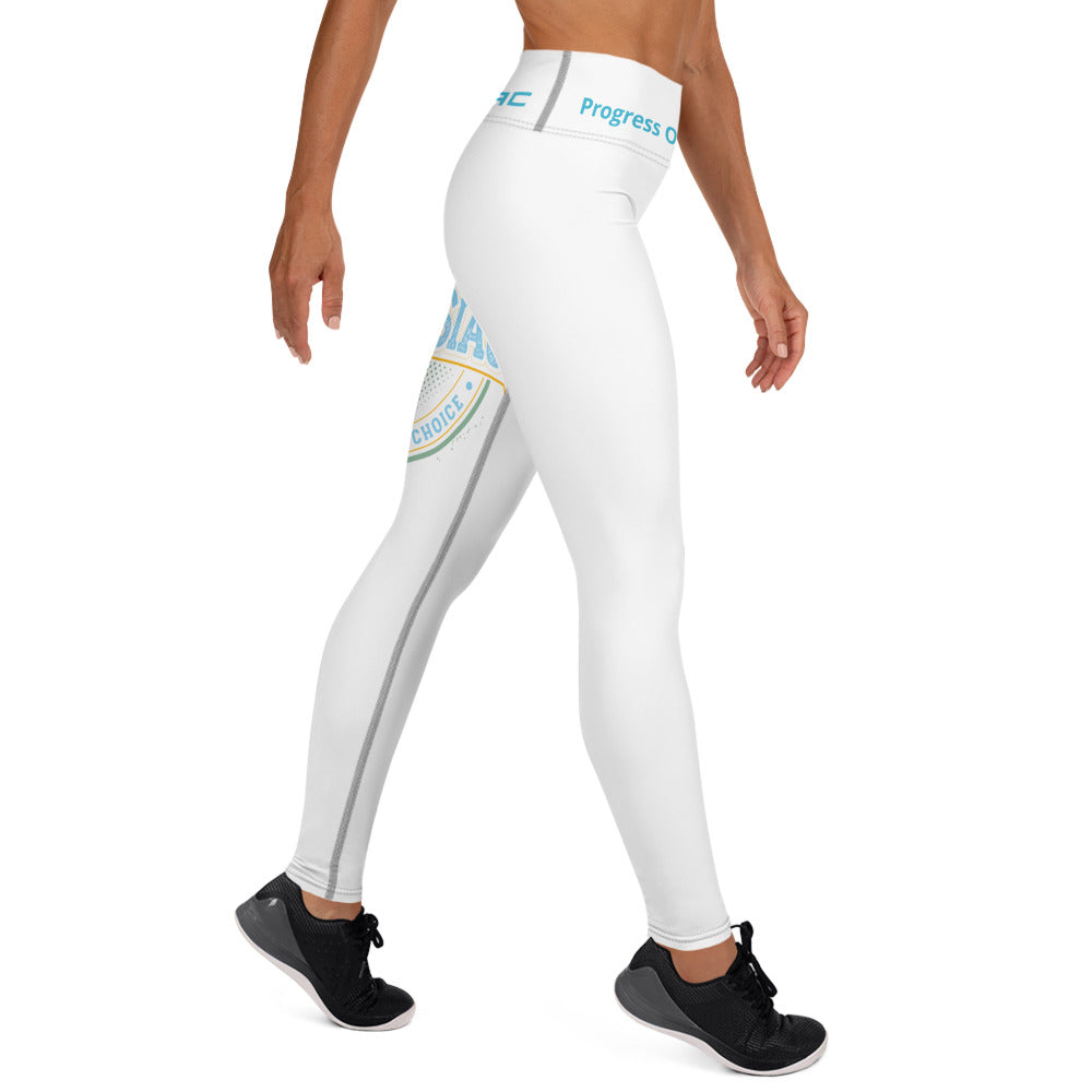Yoga Leggings (White with Black Stitch Lines)