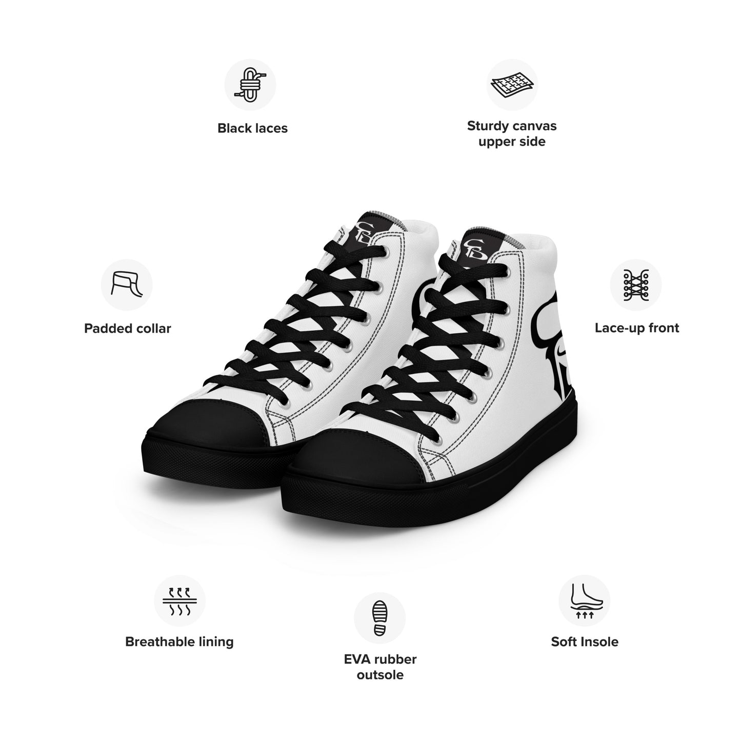 Men’s high top canvas shoes