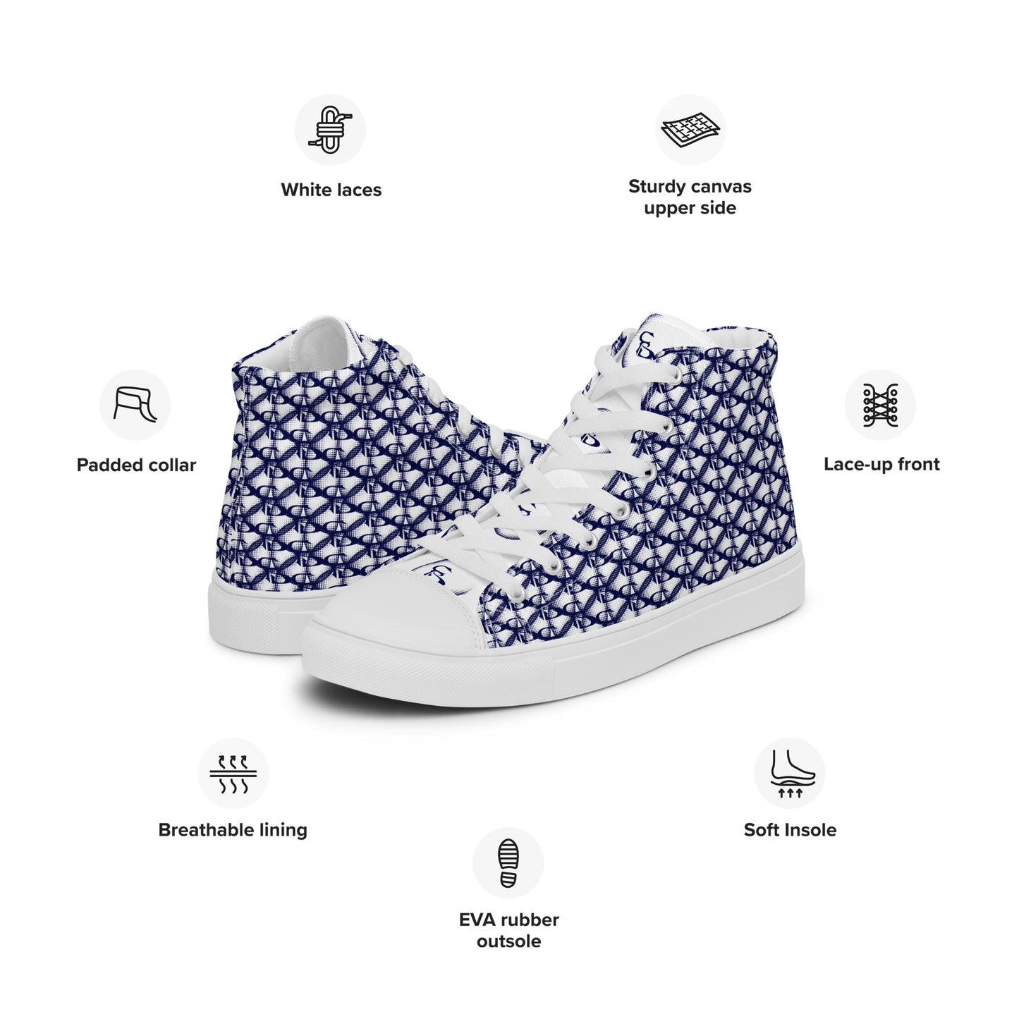 Men’s high top canvas shoes