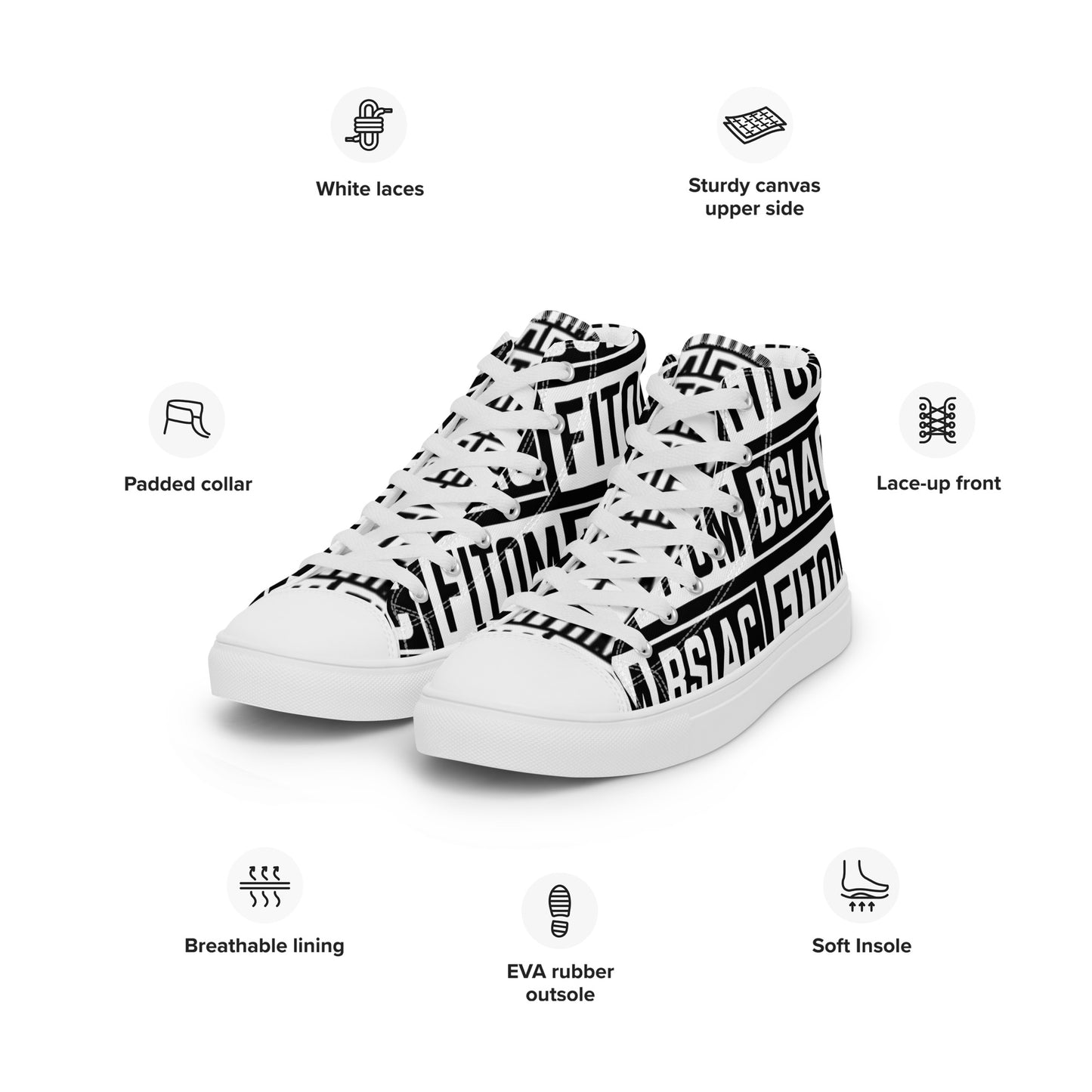 Men’s high top canvas shoes