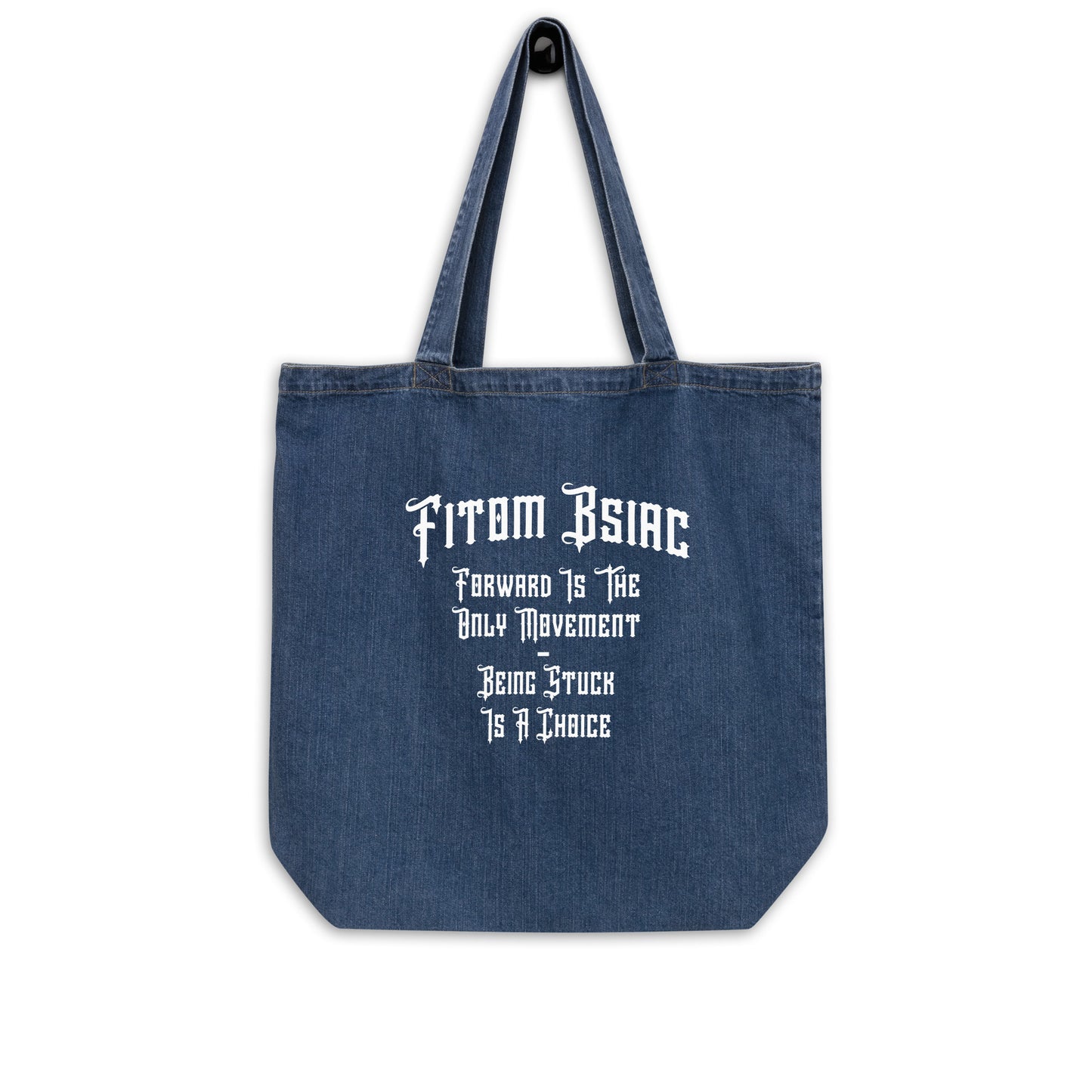 Organic denim tote bag