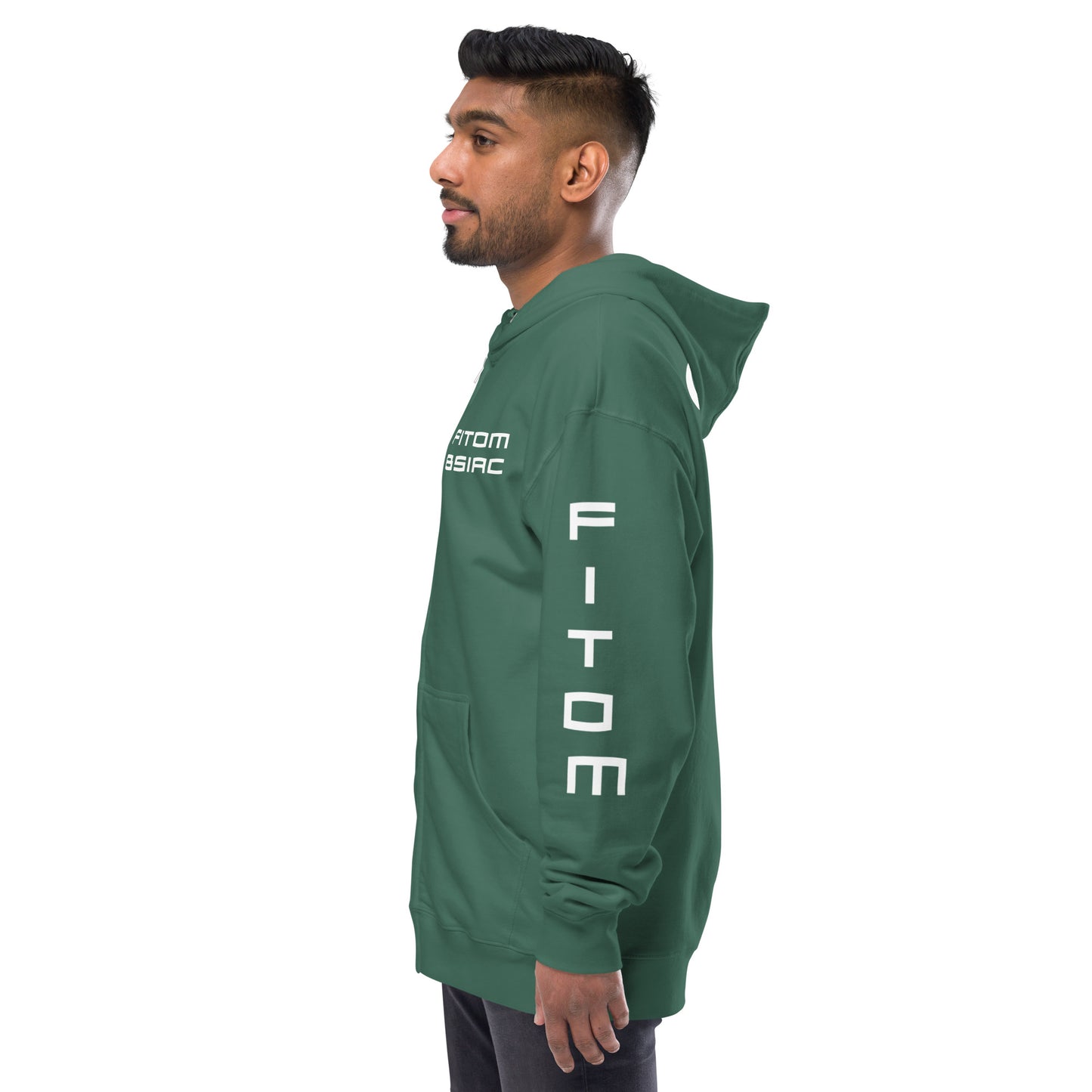 Unisex fleece zip up hoodie