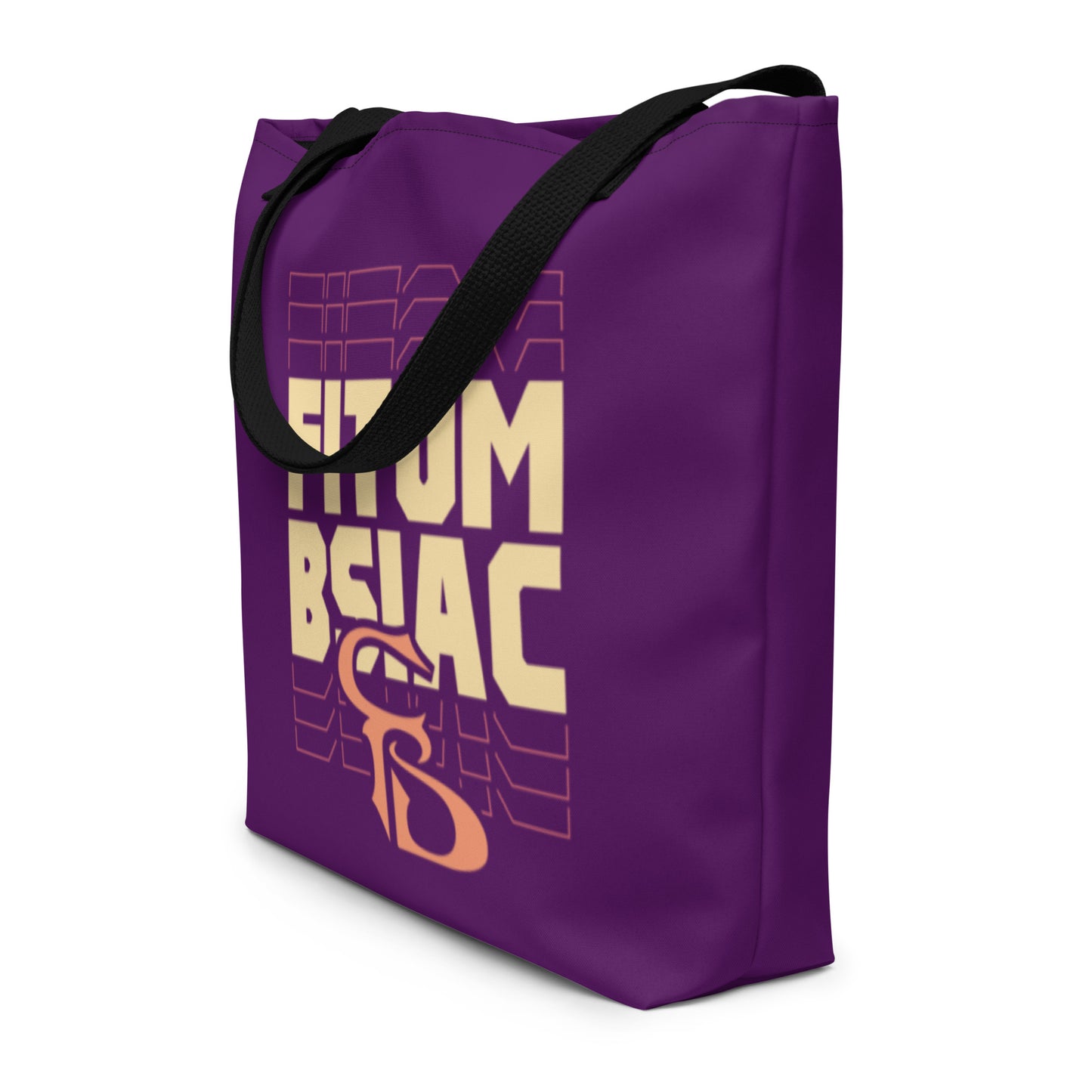 Purple Print Large Tote Bag