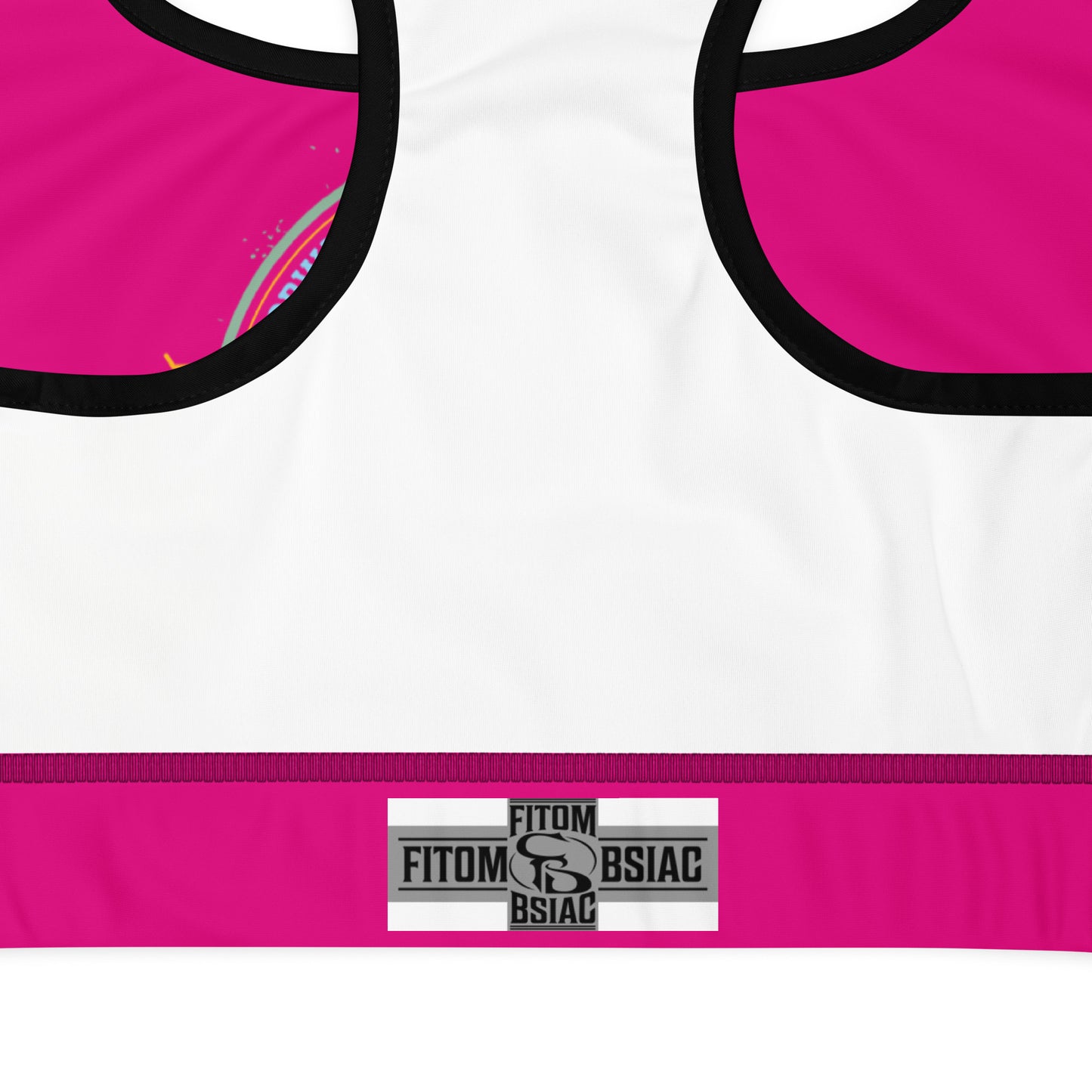 Padded Sports Bra (Medium Violet Red - Black Logo & Frame)