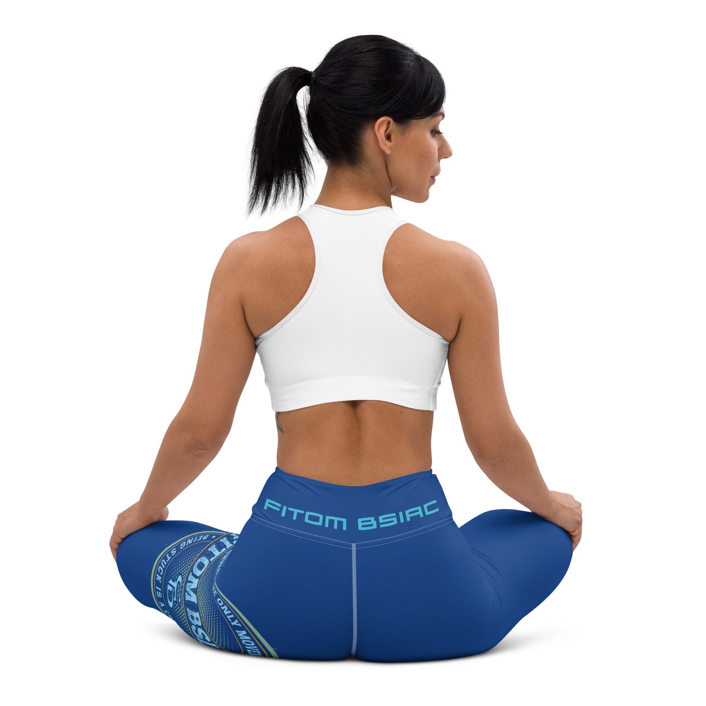 Yoga Leggings (Navy Lite with White Stitch Lines)