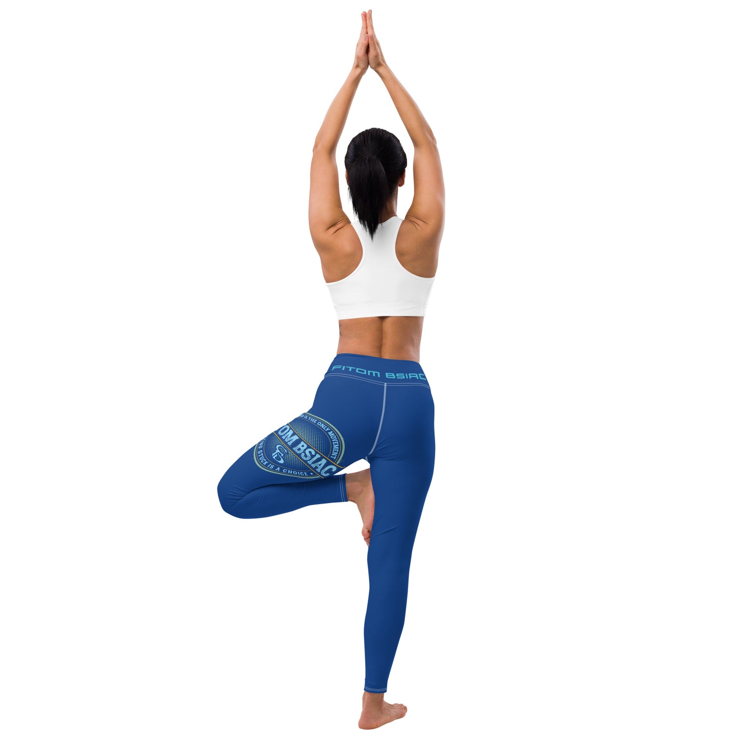 Yoga Leggings (Navy Lite with White Stitch Lines)