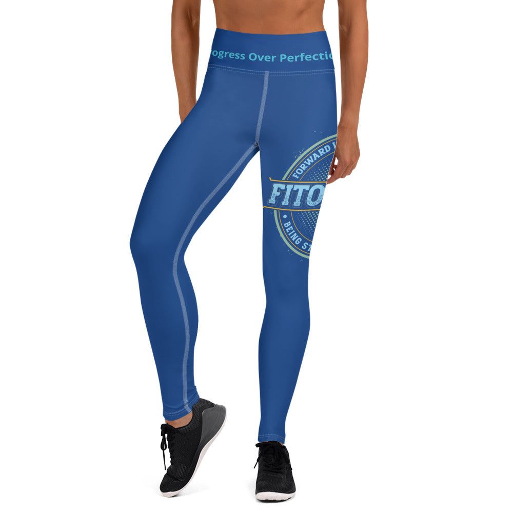 Yoga Leggings (Navy Lite with White Stitch Lines)