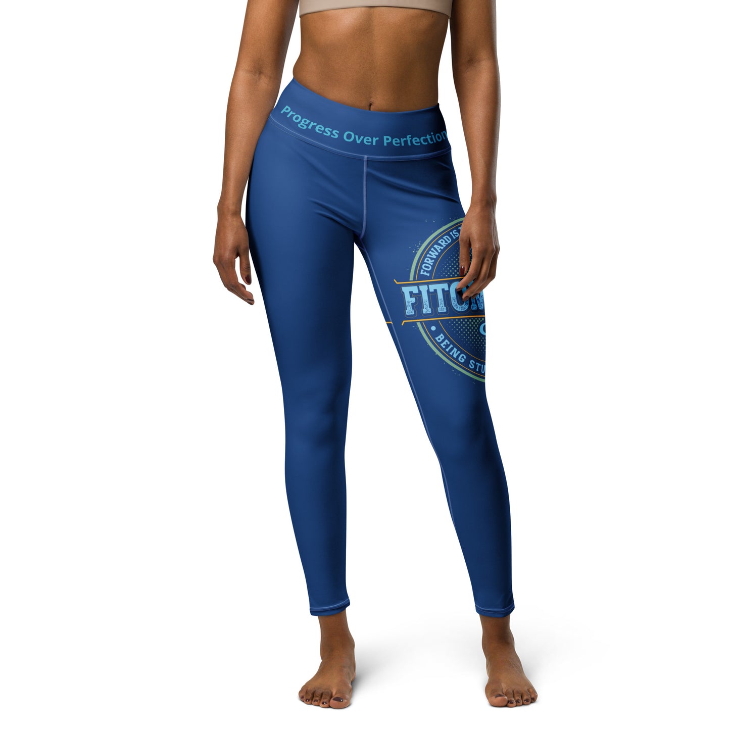 Yoga Leggings (Navy Lite with White Stitch Lines)