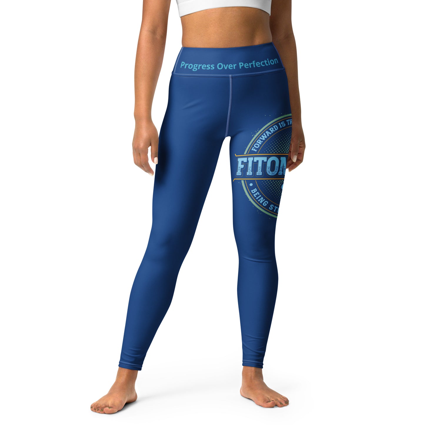 Yoga Leggings (Navy Lite with White Stitch Lines)