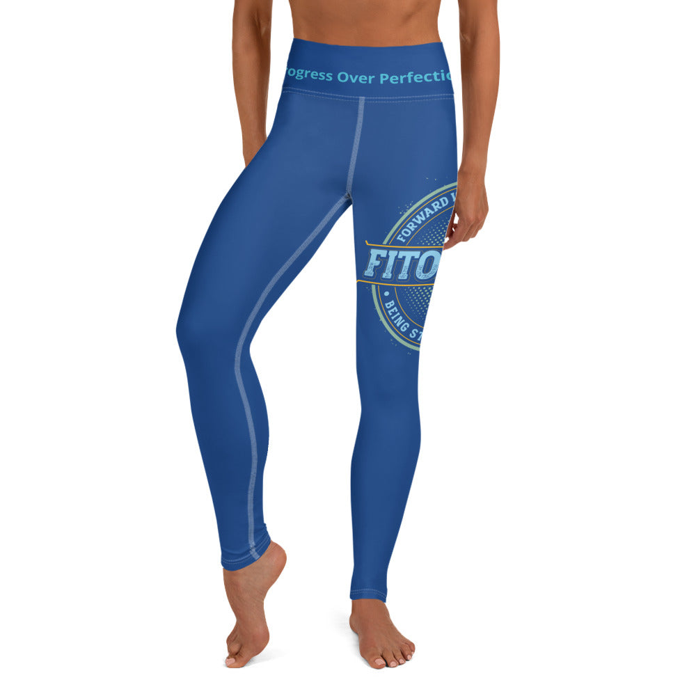 Yoga Leggings (Navy Lite with White Stitch Lines)