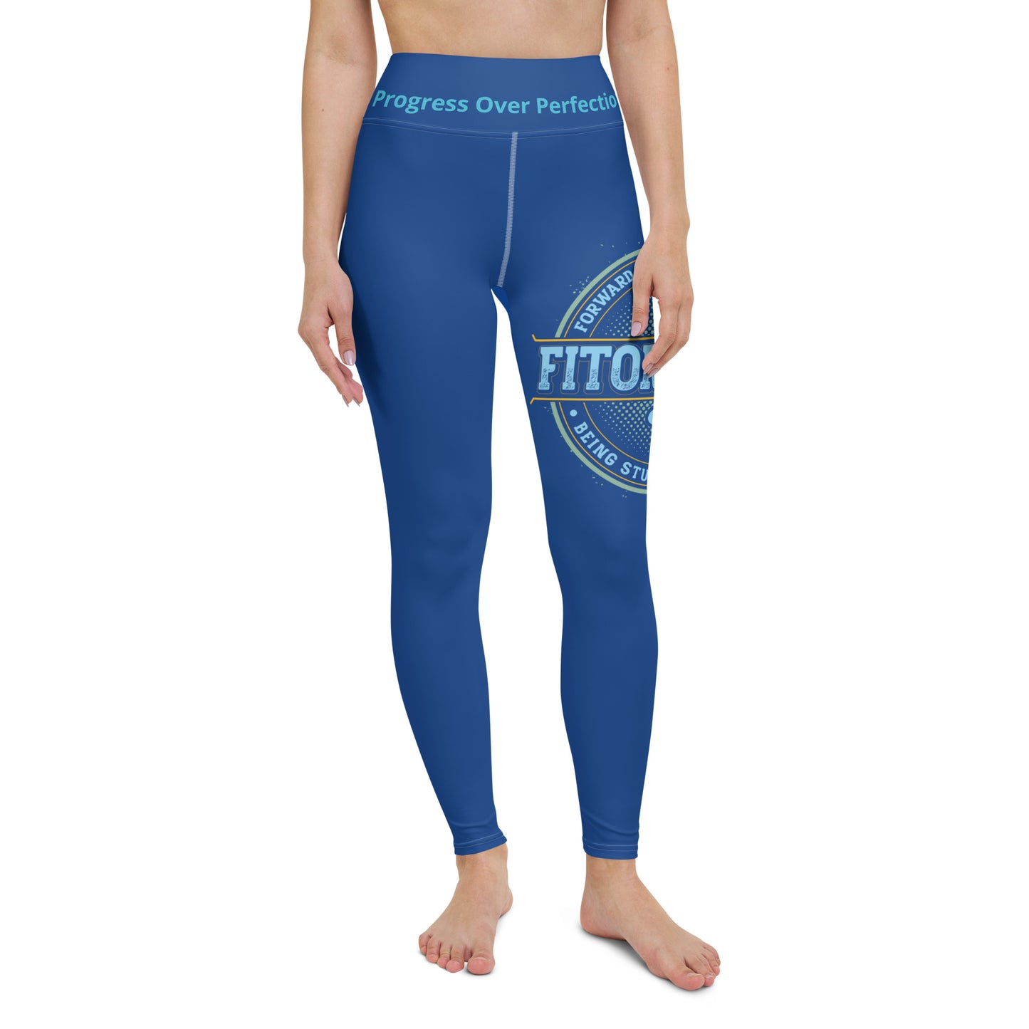 Yoga Leggings (Navy Lite with White Stitch Lines)