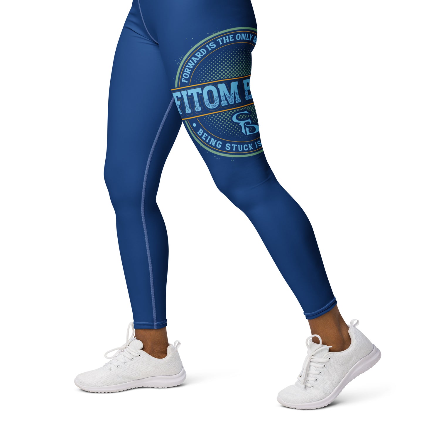 Yoga Leggings (Navy Lite with White Stitch Lines)