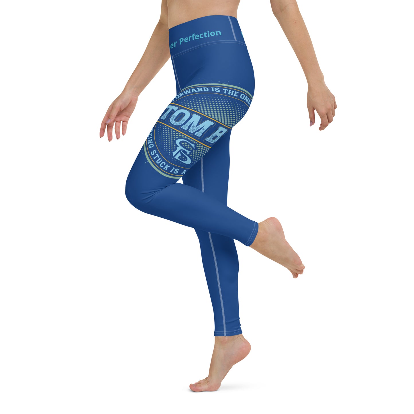 Yoga Leggings (Navy Lite with White Stitch Lines)