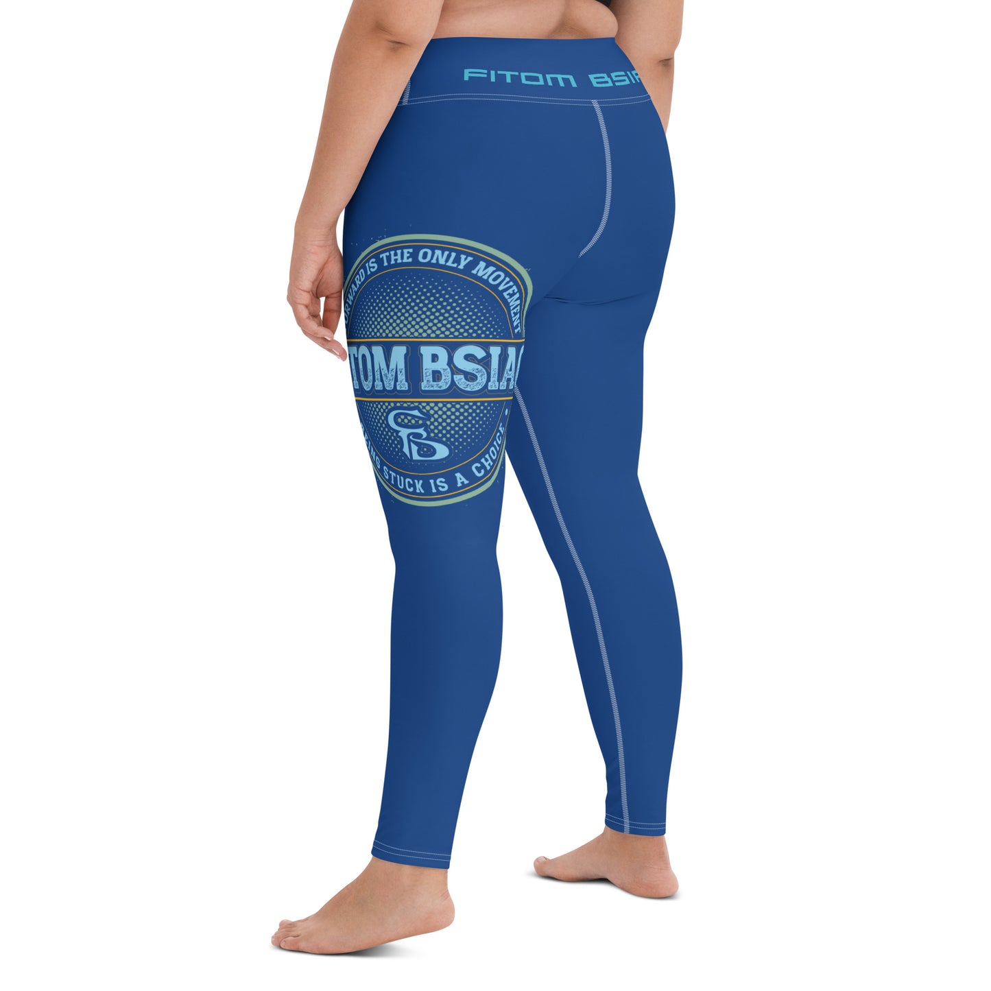 Yoga Leggings (Navy Lite with White Stitch Lines)