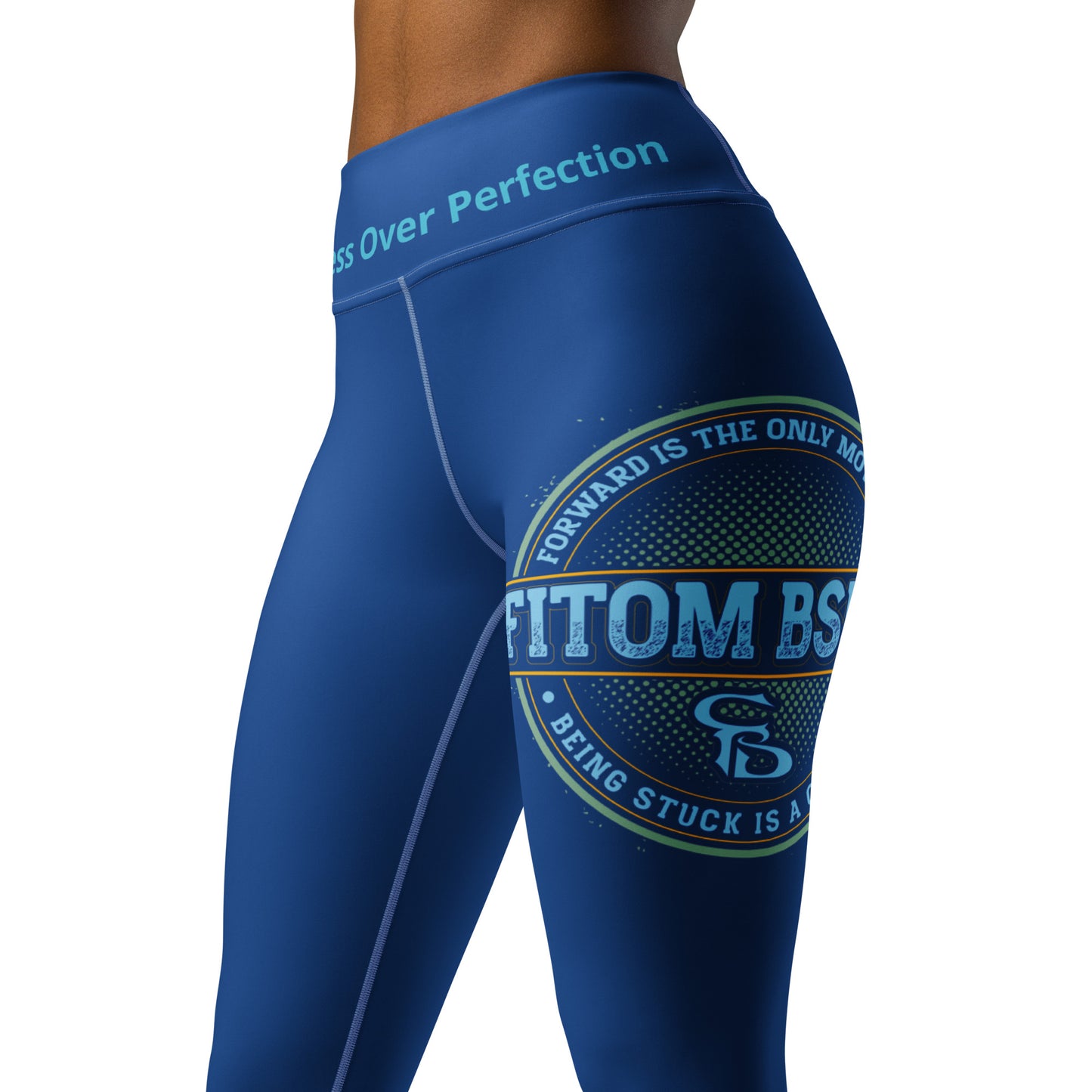 Yoga Leggings (Navy Lite with White Stitch Lines)