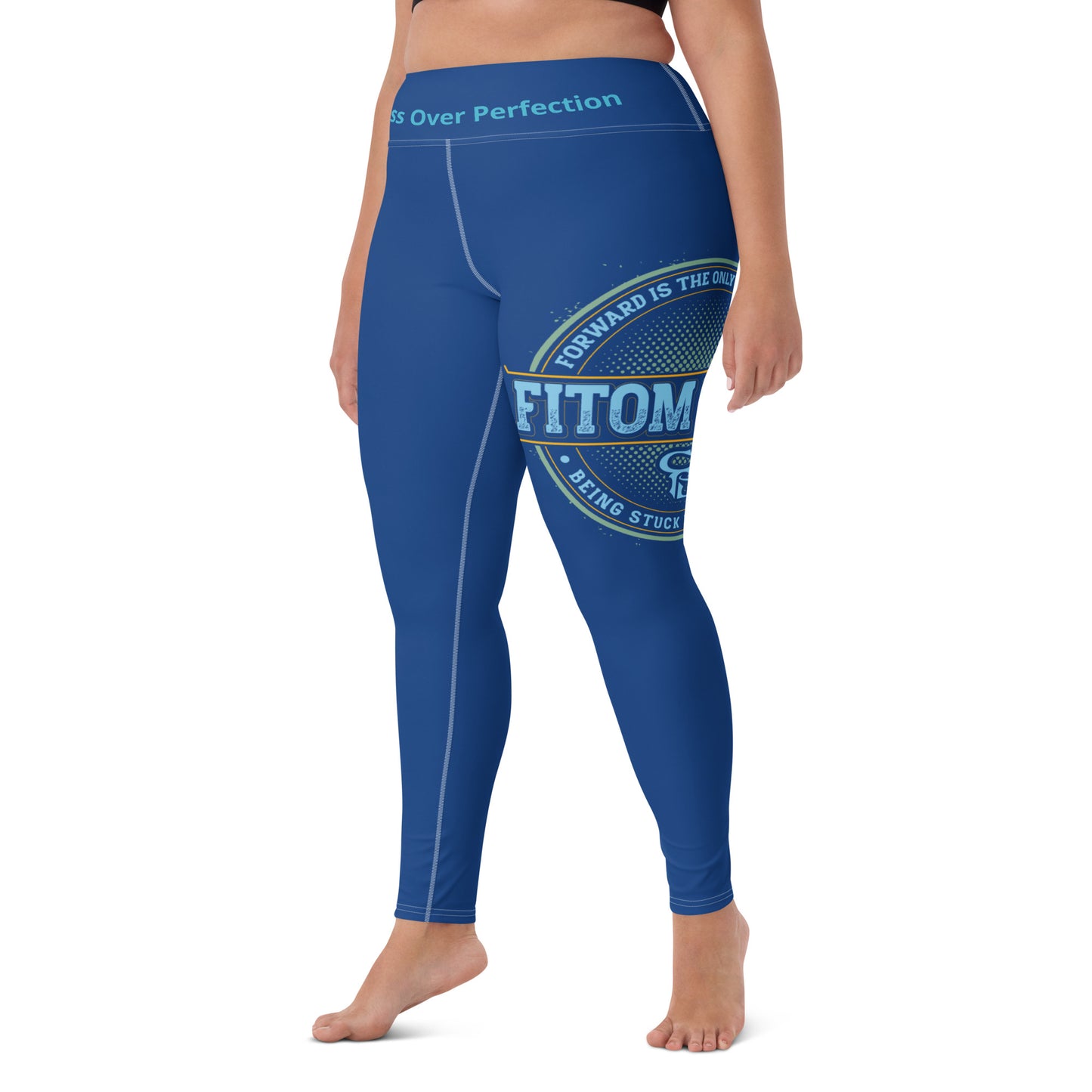 Yoga Leggings (Navy Lite with White Stitch Lines)