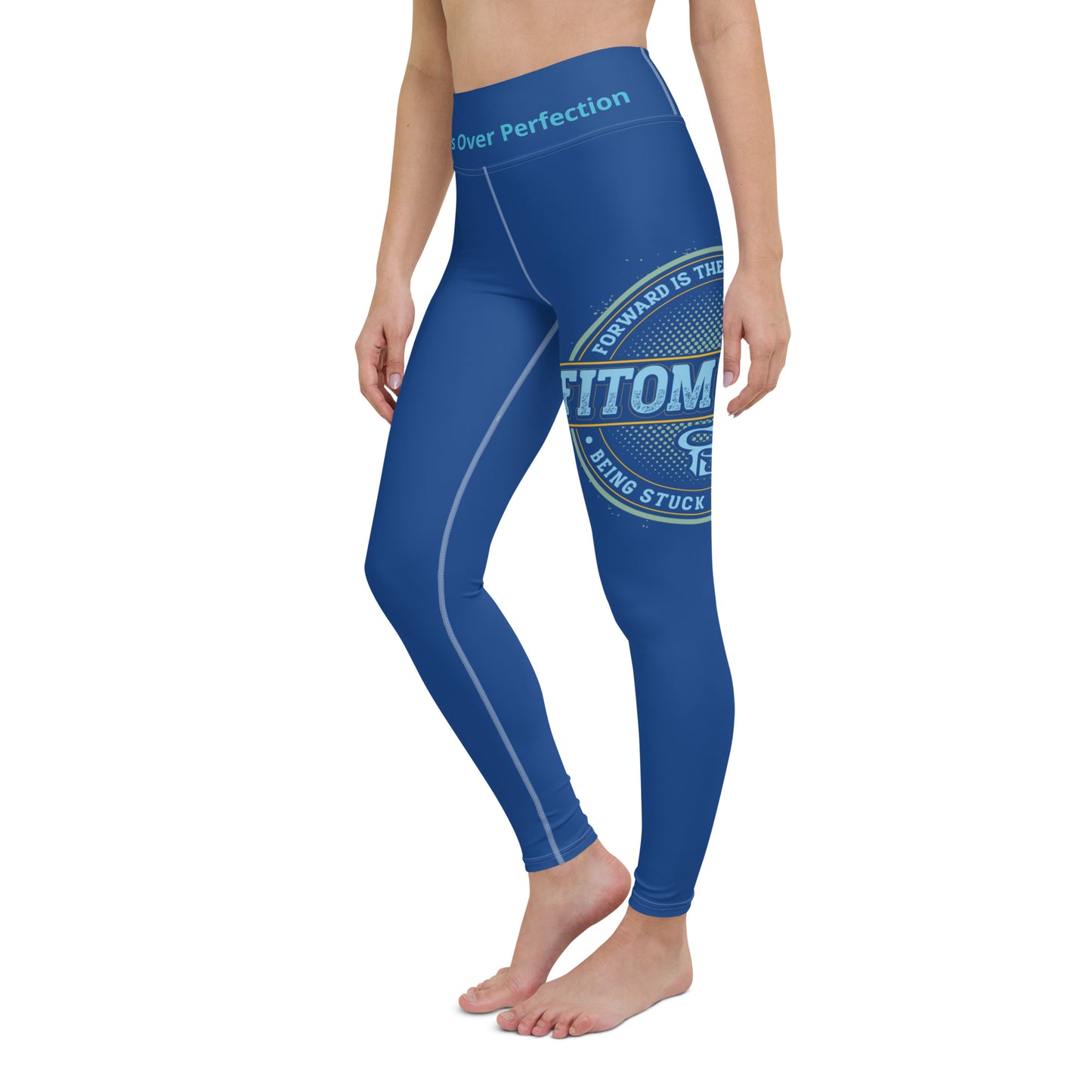 Yoga Leggings (Navy Lite with White Stitch Lines)