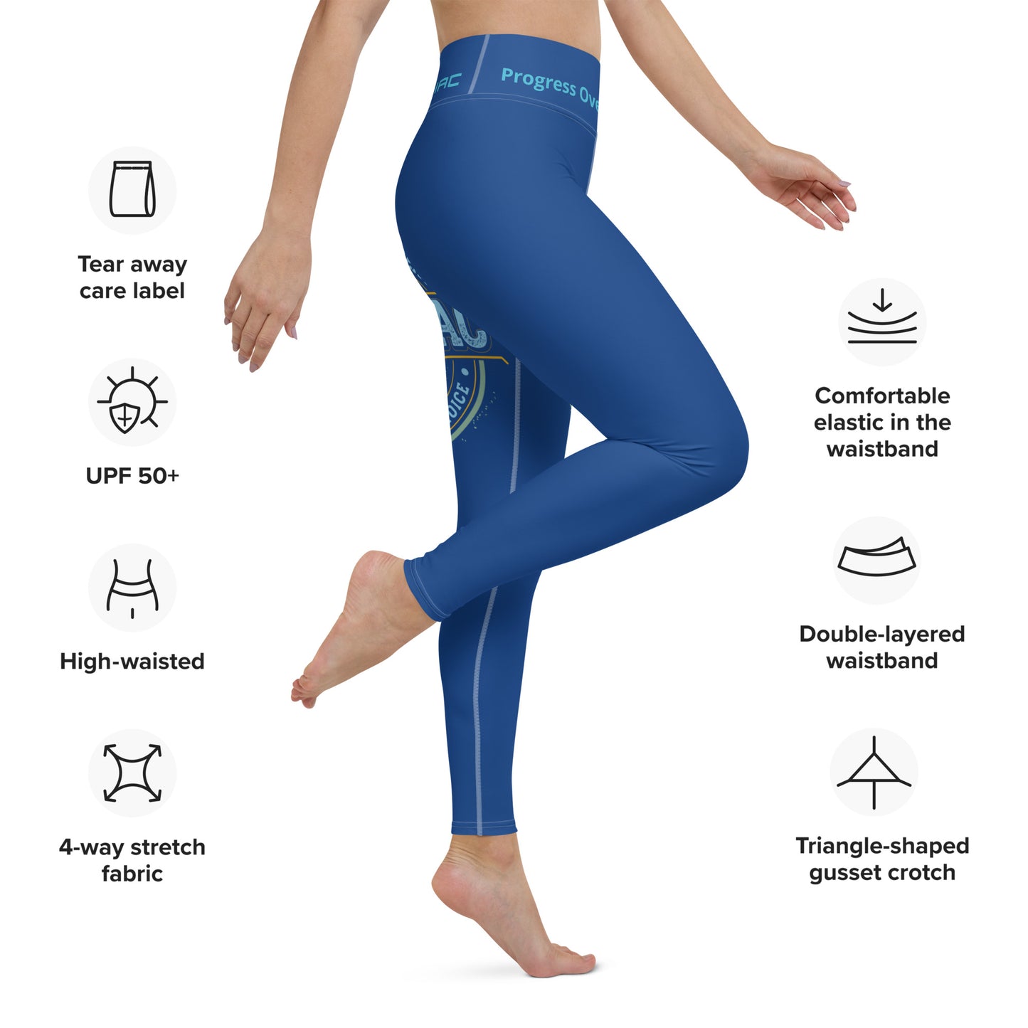 Yoga Leggings (Navy Lite with White Stitch Lines)