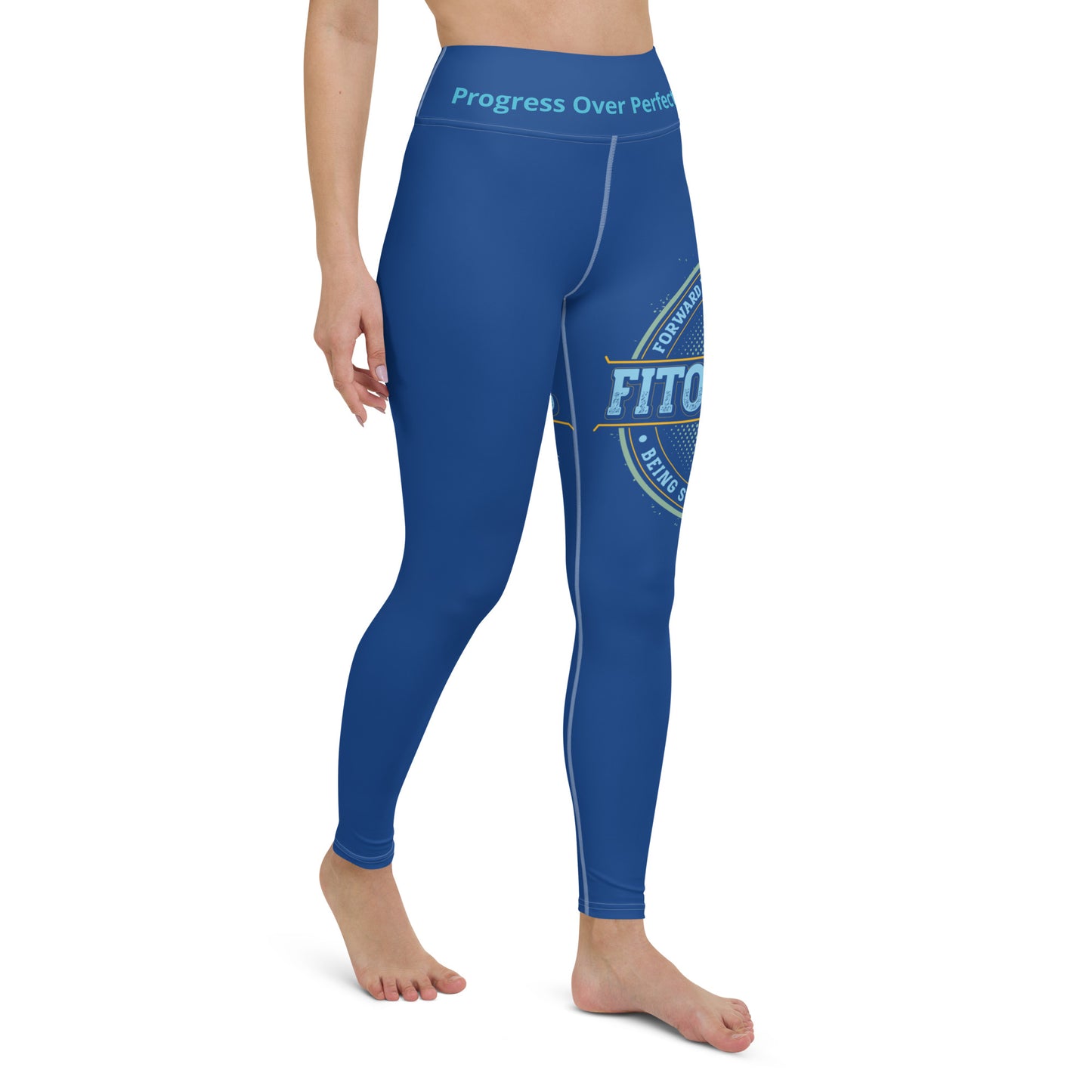 Yoga Leggings (Navy Lite with White Stitch Lines)