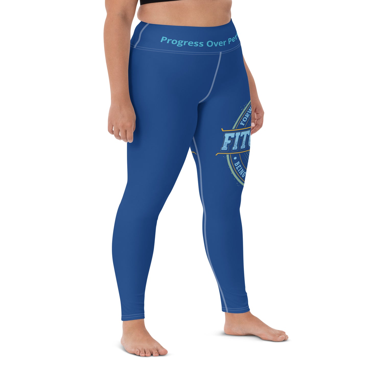 Yoga Leggings (Navy Lite with White Stitch Lines)