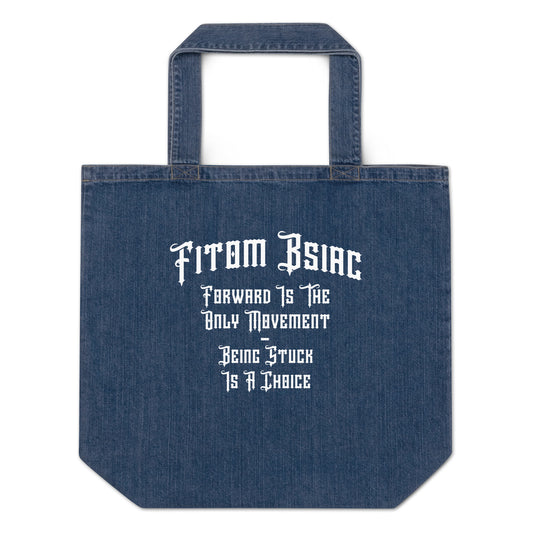 Organic denim tote bag