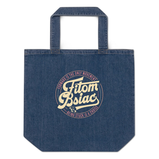 Organic denim tote bag