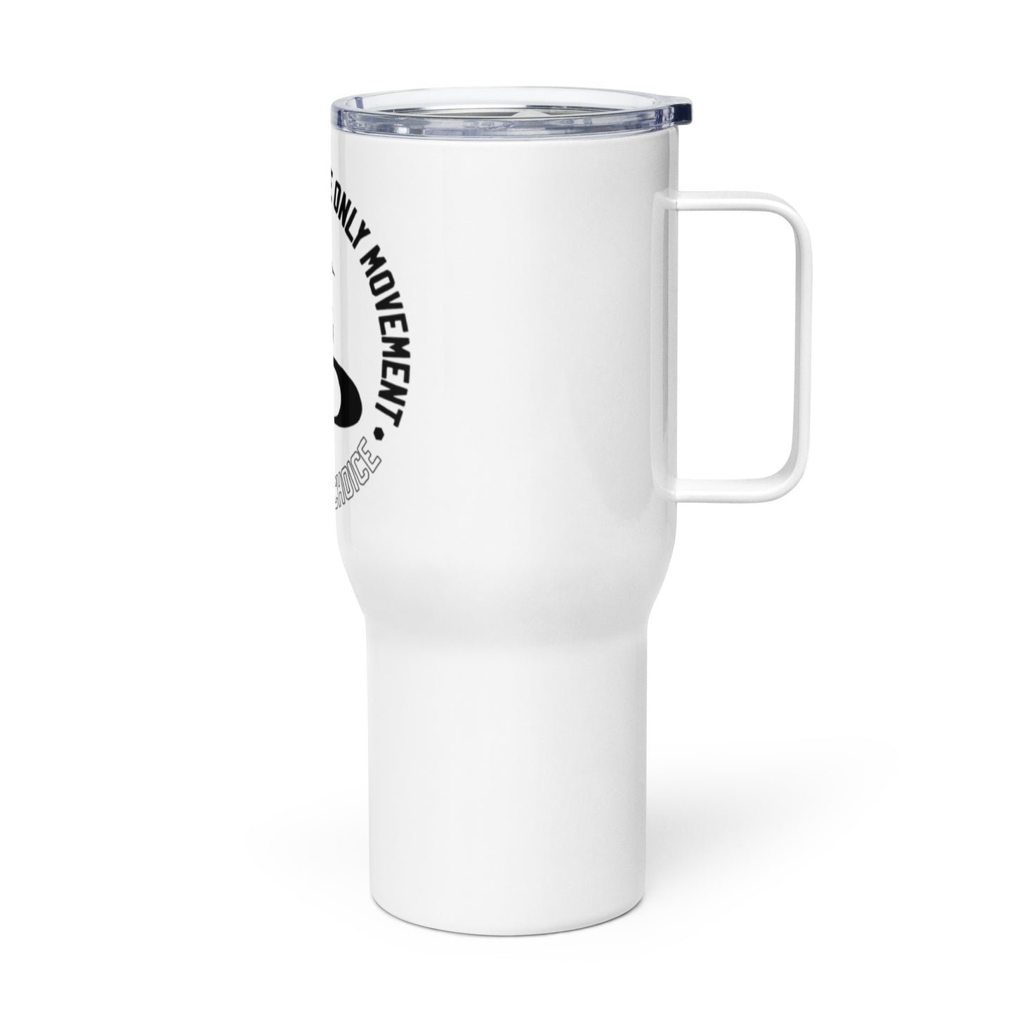 Travel mug with a handle