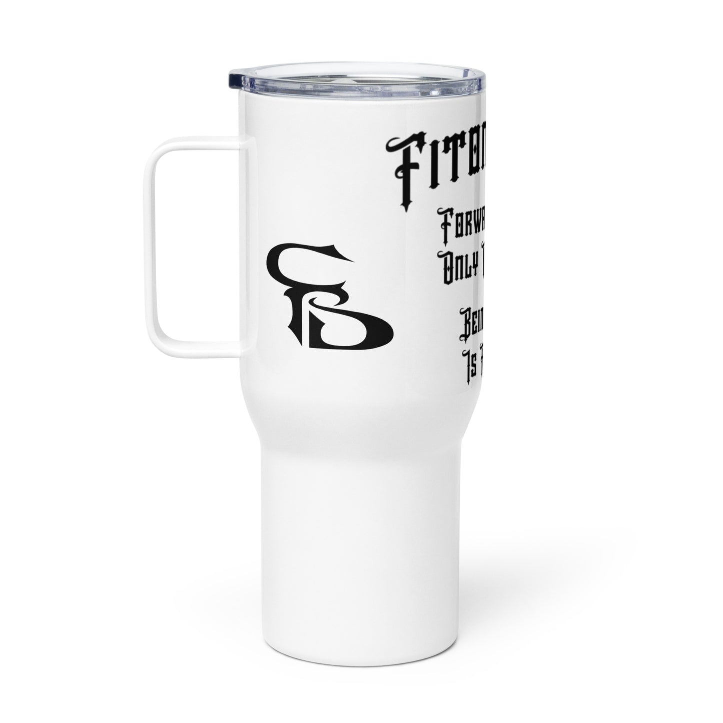 Travel mug with a handle